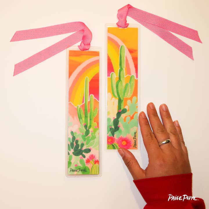Paige Poppe Art - Wholesale Bookmark - "Desert Rainbow" Ribboned Bookmark9