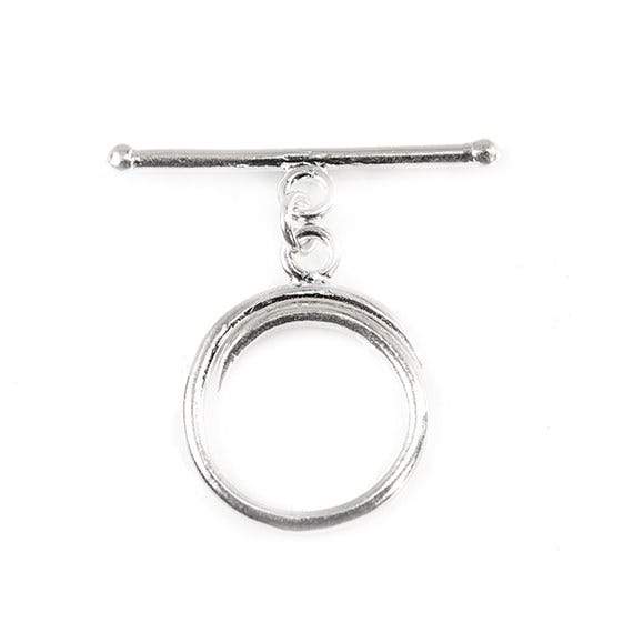 Beads of Cambay - Wholesale Individual Charm/Pendant - 17mm Sterling Silver Swirl Toggle 1 piece
