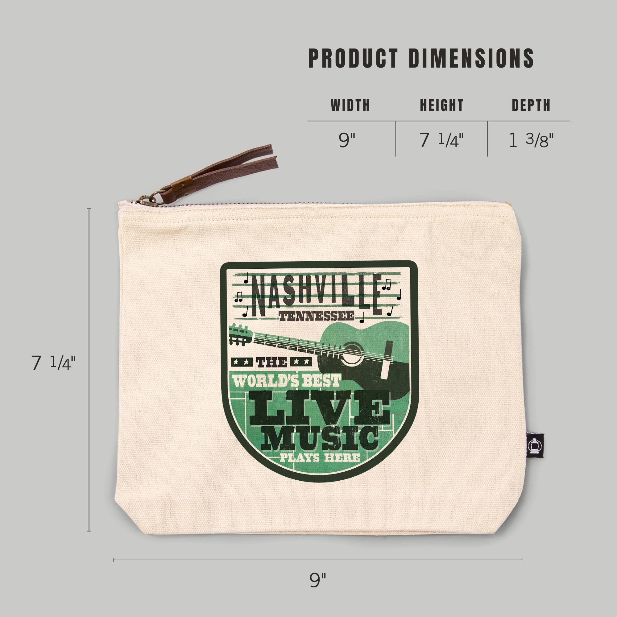 Lantern Press - Wholesale Pencil Case/Pouch - GO BAG POUCH Nashville, Tennessee, Guitar4