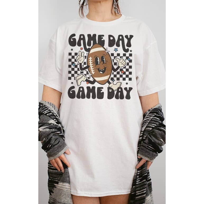 Select Apparel – Großhandel Tunika – Damen – Übergroßes Grafik-T-Shirt im Retro-Design, kariert1