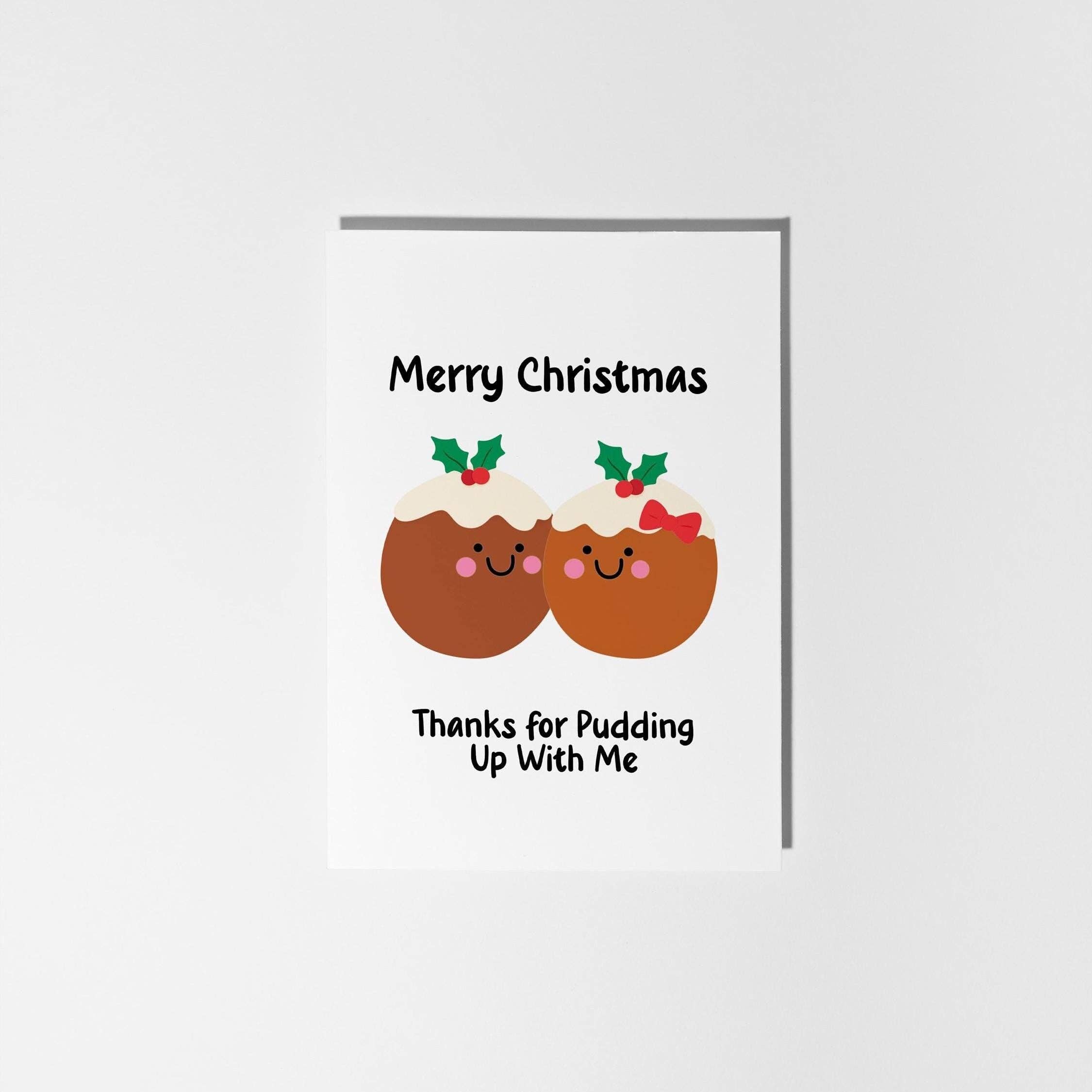 PulpKo - Wholesale Christmas Card - Thanks for Pudding Up With Me Christmas Card2