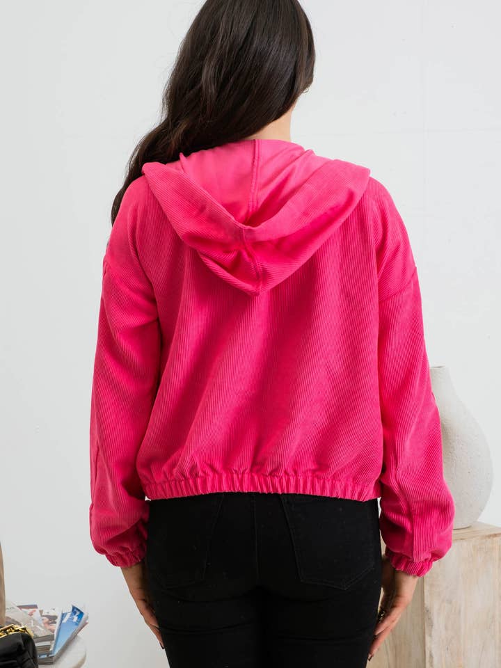 Blu Pepper - Wholesale Jacket - Women's - CORDUROY ZIP UP JACKET46