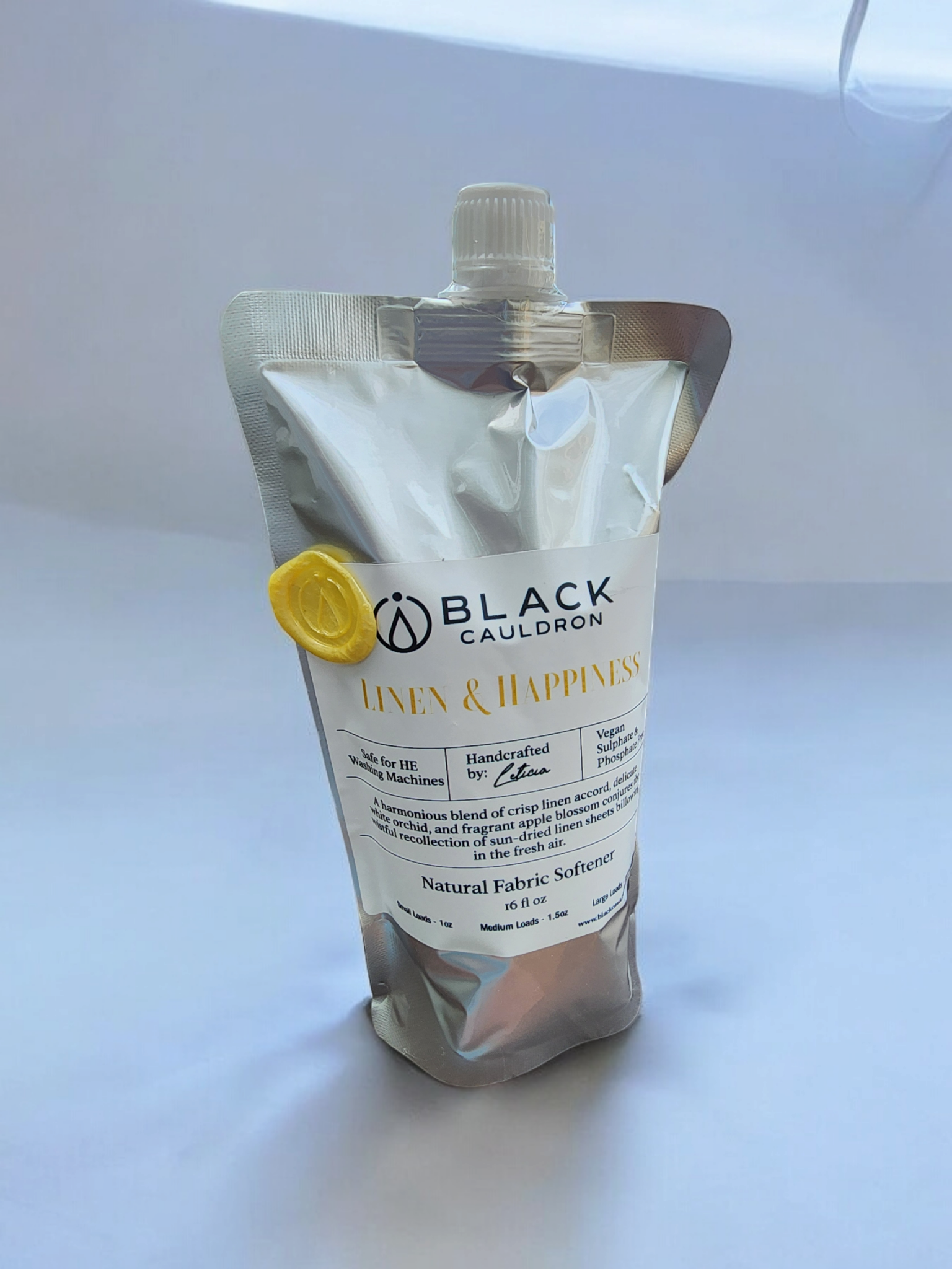 Black Cauldron Soap Co. – wholesale Fabric softener – Linen & Happiness Fabric Softener Conditioner | Fresh and Soft Laundry 16oz1