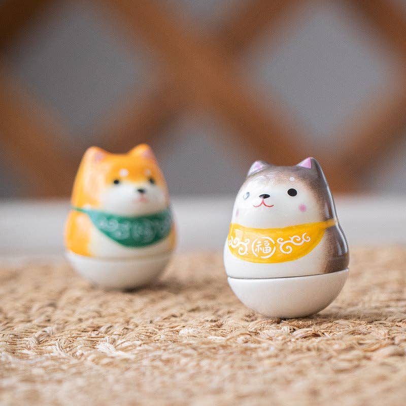 Gohobi （We cover U.S. import duties） - Wholesale Decorative Figurine - Gohobi Handmade Ceramic Shiba Inu Ornament Tumbler13