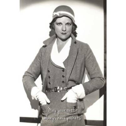 Birthday "Always have pockets" Wordy Bird card for wholesale by Wordy Bird Cards