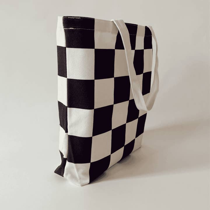 COUTONIC - Wholesale Tote Bag - Women's - Organic Cotton Black Sands Checker Tote 2.03