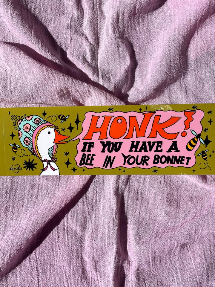 Bumper Sticker - Bee In Your Bonnet for wholesale by Ash + Chess