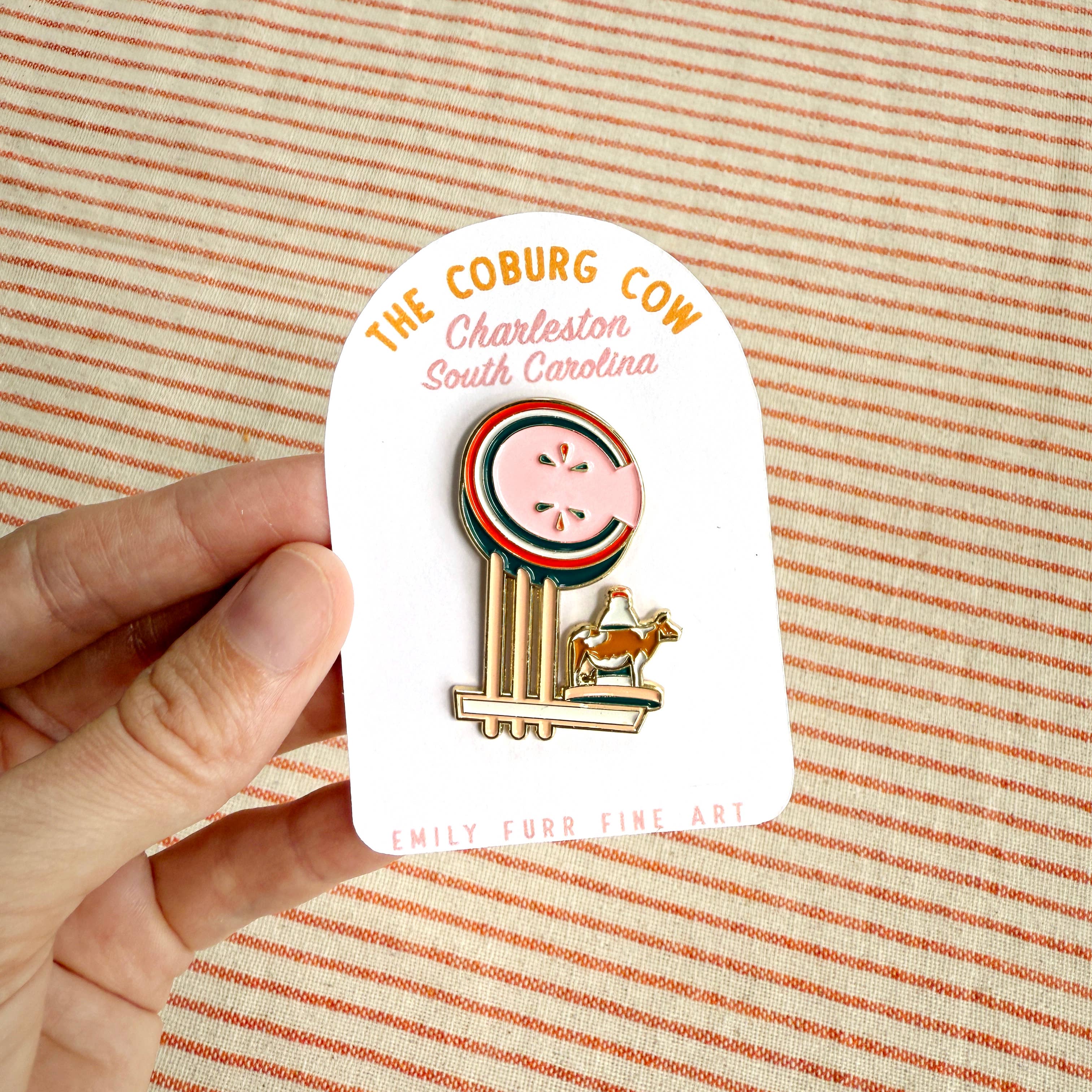 Emily Furr Fine Art - Wholesale Lapel Pin/Button - Coburg Cow Pin