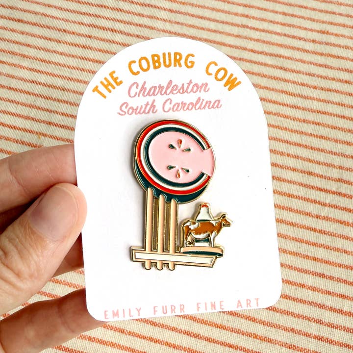 Emily Furr Fine Art – Großhandel Anstecker/Button – Coburg Kuh Anstecknadel0