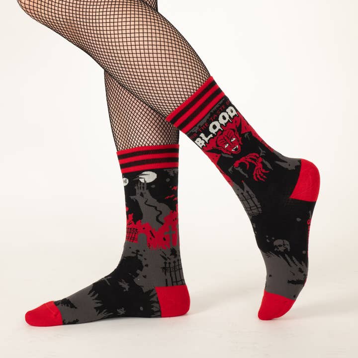 FootClothes LLC - Wholesale Socks - Unisex - Dracula's Bloodlust Crew Socks