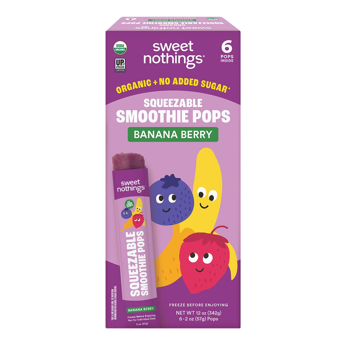 Sweet Nothings - Wholesale Fruit Snacks - Banana Berry Squeezable Smoothie Pops - Freeze At Home5