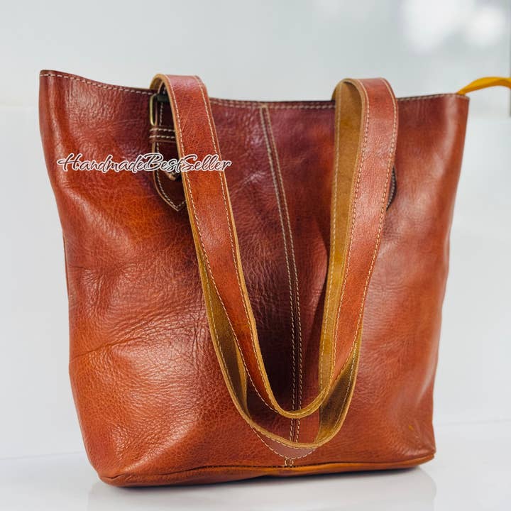 Handmade Leather Shoulder Bag – Genuine Leather Tote Bag for wholesale by HandmadeBestSeller