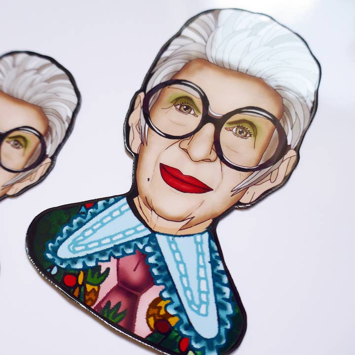 THE PAPER IDOLL - Wholesale Magnet - Iris Apfel magnet 3 or 4 in, Fashion icon merch2