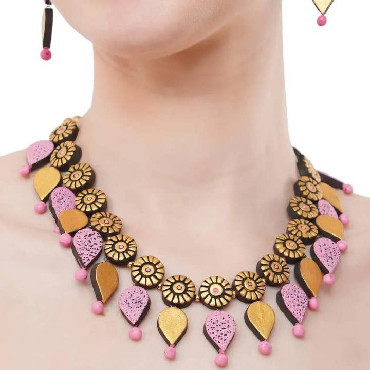 House of Kraft - Wholesale Jewelry Set - Water Droplet Jewelry Set | Clay Jewelry | Purple Jewelry25