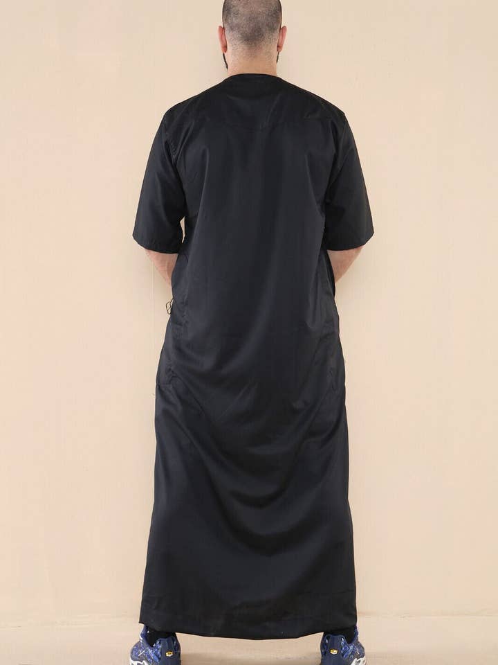 Infinity Leather (Upperclass Fashions Ltd) - Vente Peignoir – homme - Thobe pour homme islamique marocain et saoudien avec fermeture éclair – Robe kaftan arabe33