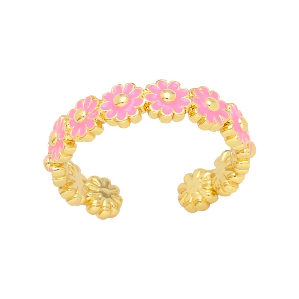 Mio Queena – wholesale Ring med flera stenar – Daisy emalj Ring öppning justerbar7