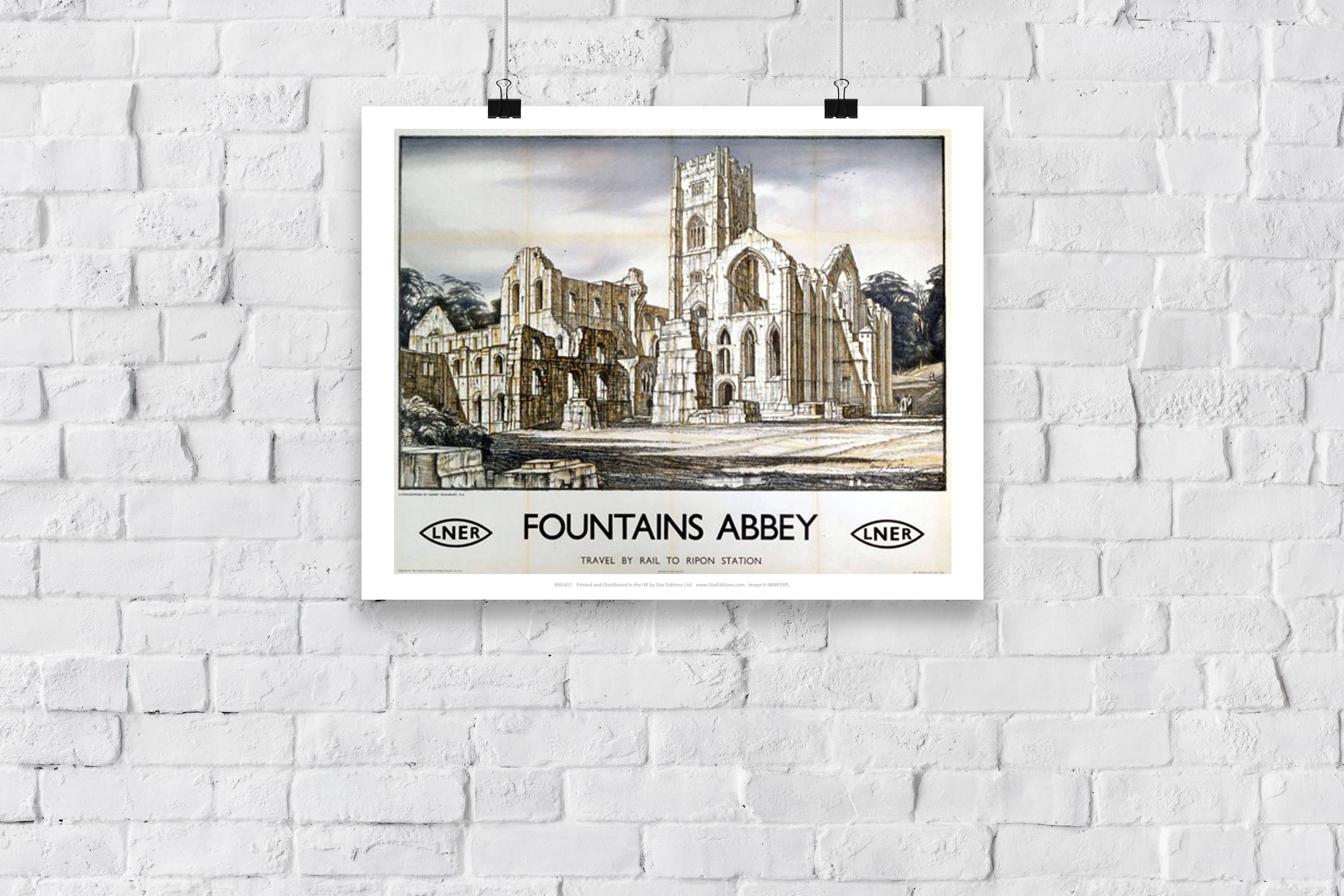 Star Editions – wholesale Art print – Fountains Abbey - Travel By Rail - 11X14” Premium Art Print2