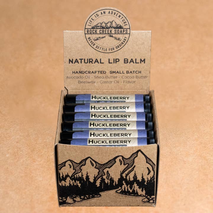 Rock Creek Soaps - Wholesale Lip Balm Set - Lip Balm 6 Pack with POP Displays1