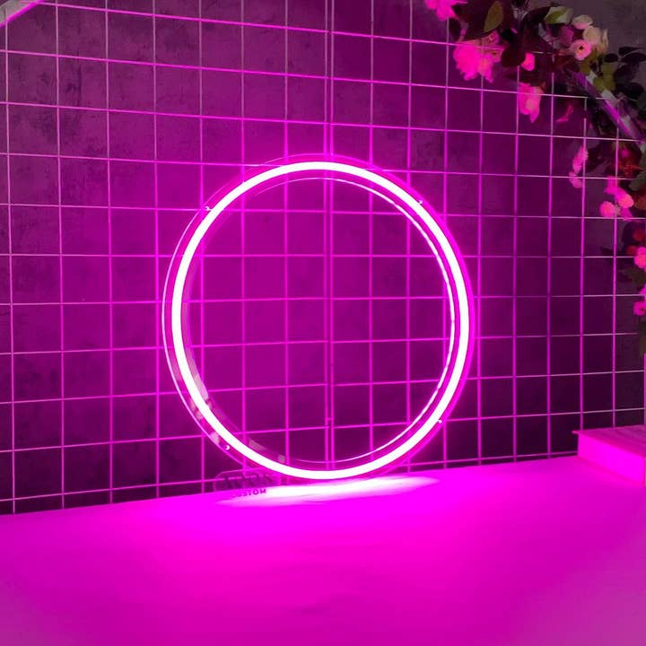 Single Color Circle Round Neon Sign for wholesale by Aoos Custom