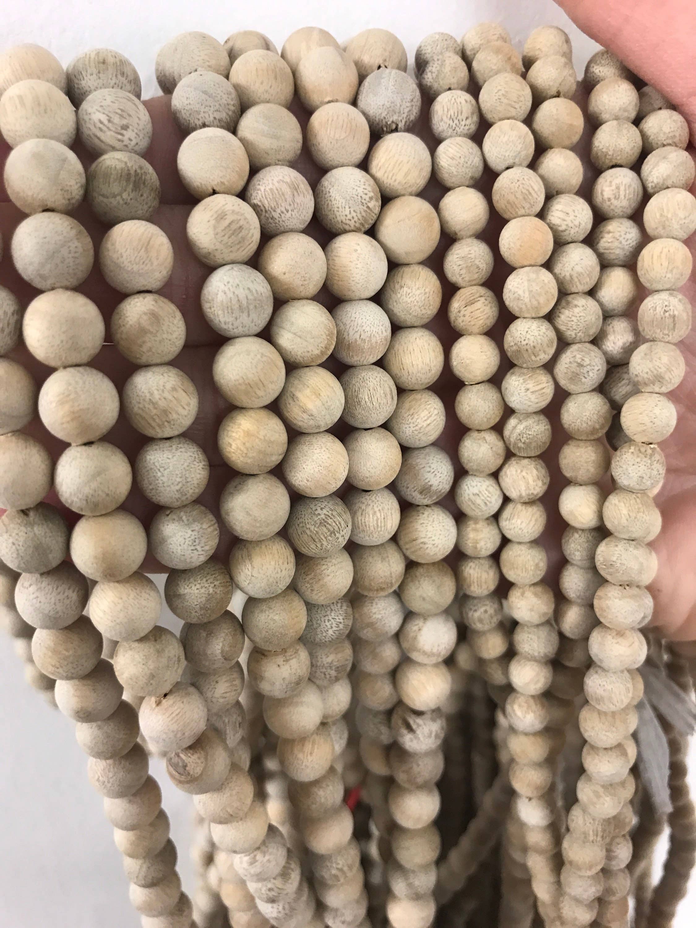The Bead Bazaar - Vente Perle - Perles mala en bois naturel de 32 pouces, perles en bois pour bracelets pour hommes,5