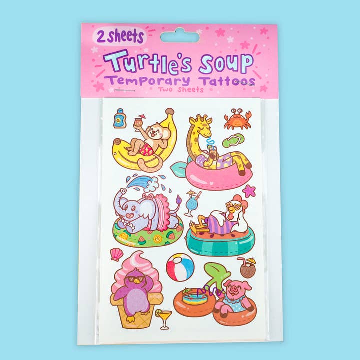 Turtle's Soup – Großhandel Temporäre Tattoos – Temporäre Tattoo-Blätter für Poolpartys, Strandtag