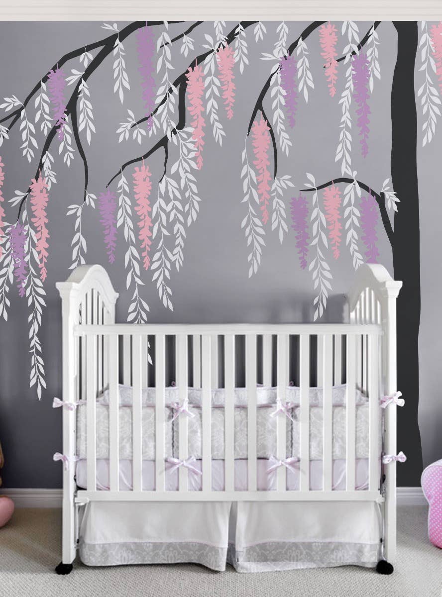Simple Shapes - Wholesale Wall Decal/Stickers - Wisteria Weeping Willow Tree Decal2
