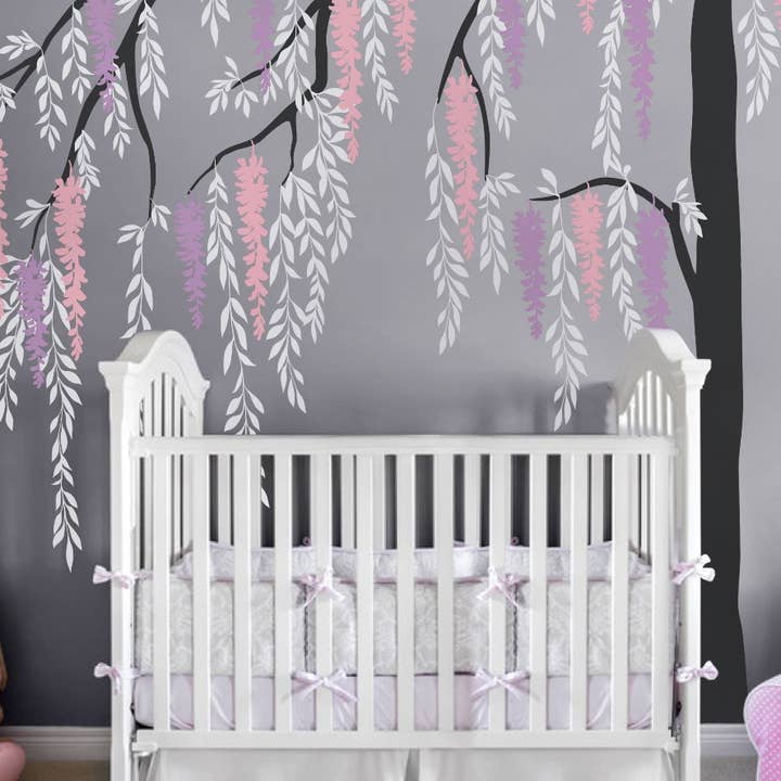 Simple Shapes - Wholesale Wall Decal/Stickers - Wisteria Weeping Willow Tree Decal2