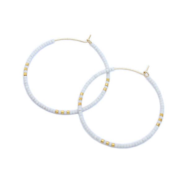 bluma project - Wholesale Hoop Earrings - Zoe Hoops / Large-Snow