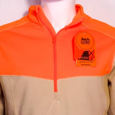 Mid America - Wholesale Jacket - Men's - Tan/Blaze Orange Pullover Hunting Sweatshirt - 6ct3