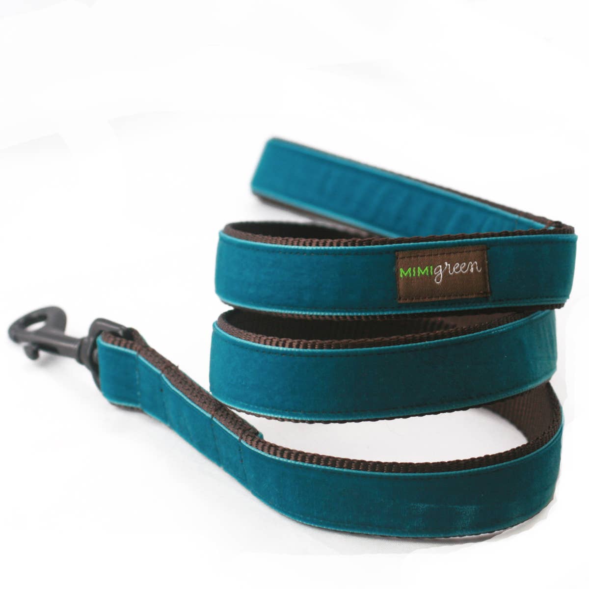 Mimi Green - Wholesale Pet Leash - Dog - Zack Teal Swiss Velvet Dog Leash0