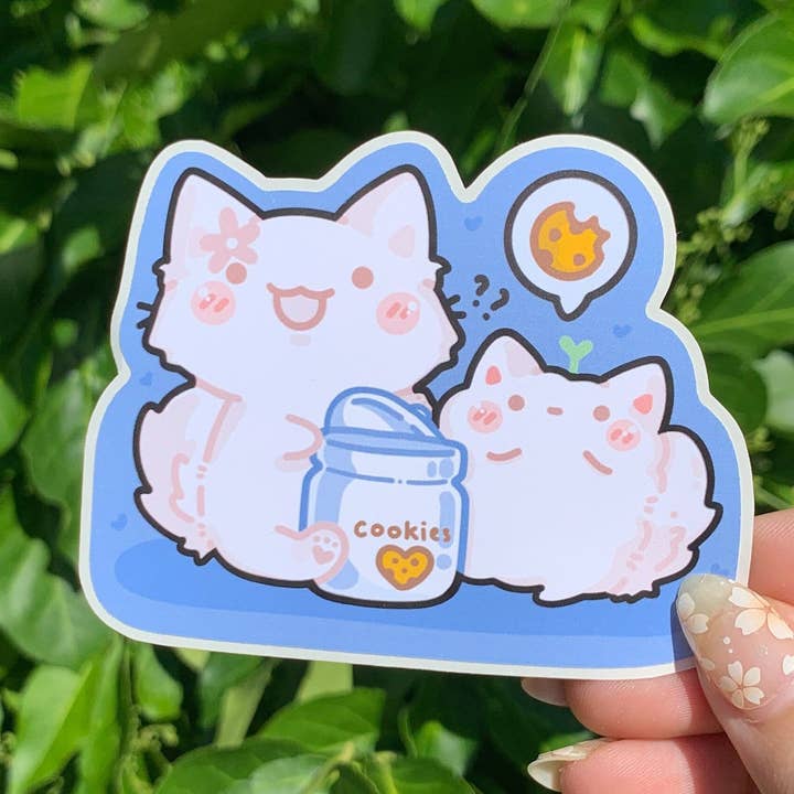 Autocollant découpé en forme de pot à biscuits Doozi and Floof pour la vente par dooziCrafts