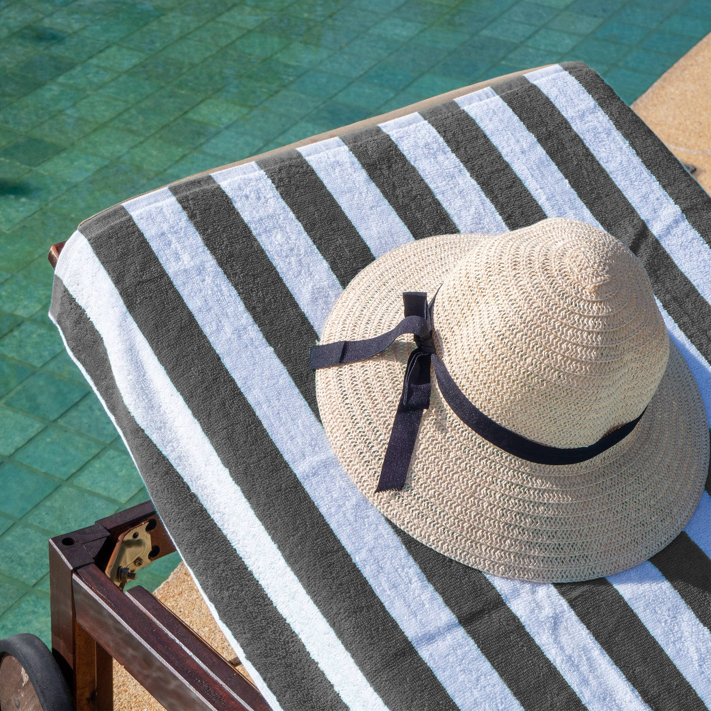 Arkwright Home - Wholesale Beach Towel - California Cabana Striped Beach Towels (Pack of 4)57