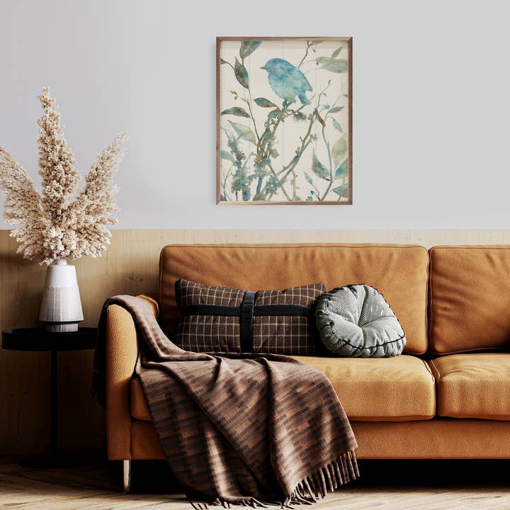 Kendrick Home - Wholesale Art Print - Teal Bird Silhouette II By Carol Robinson2