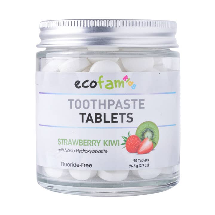 Ecofam Strawberry Kiwi Toothpaste Tablets – 90 Count Jar for wholesale by Focus Nutrition