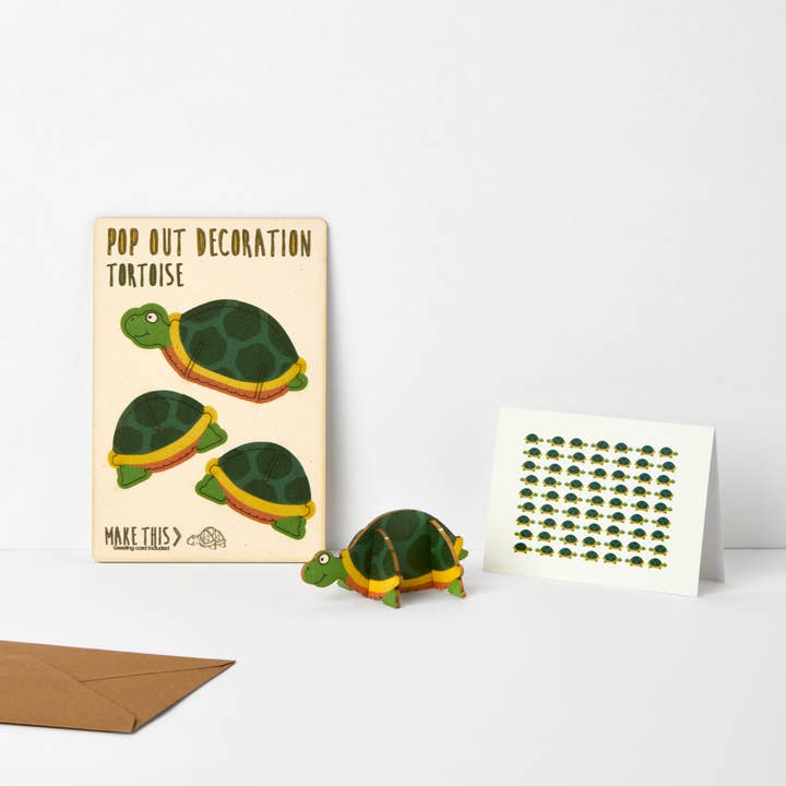 Pop Out Tortoise Greeting Card for wholesale by The Pop Out Card Company