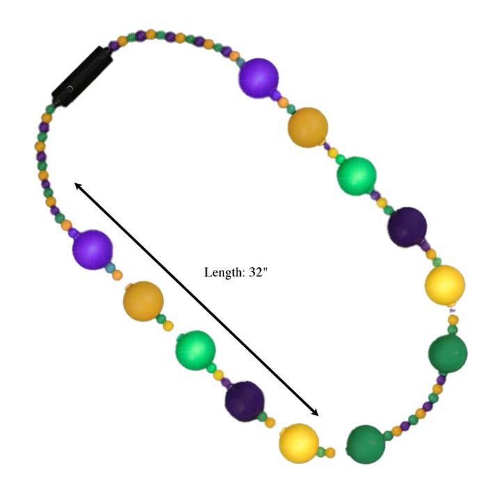Blinkee.com, LLC - Wholesale Beaded/Pearl Necklace - Light Up Party Balls Mardi Gras Beaded Festival Necklace