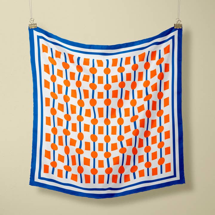 Aaliyah Makoni - Wholesale Scarf - Women's - Blue Oasis satin scarf