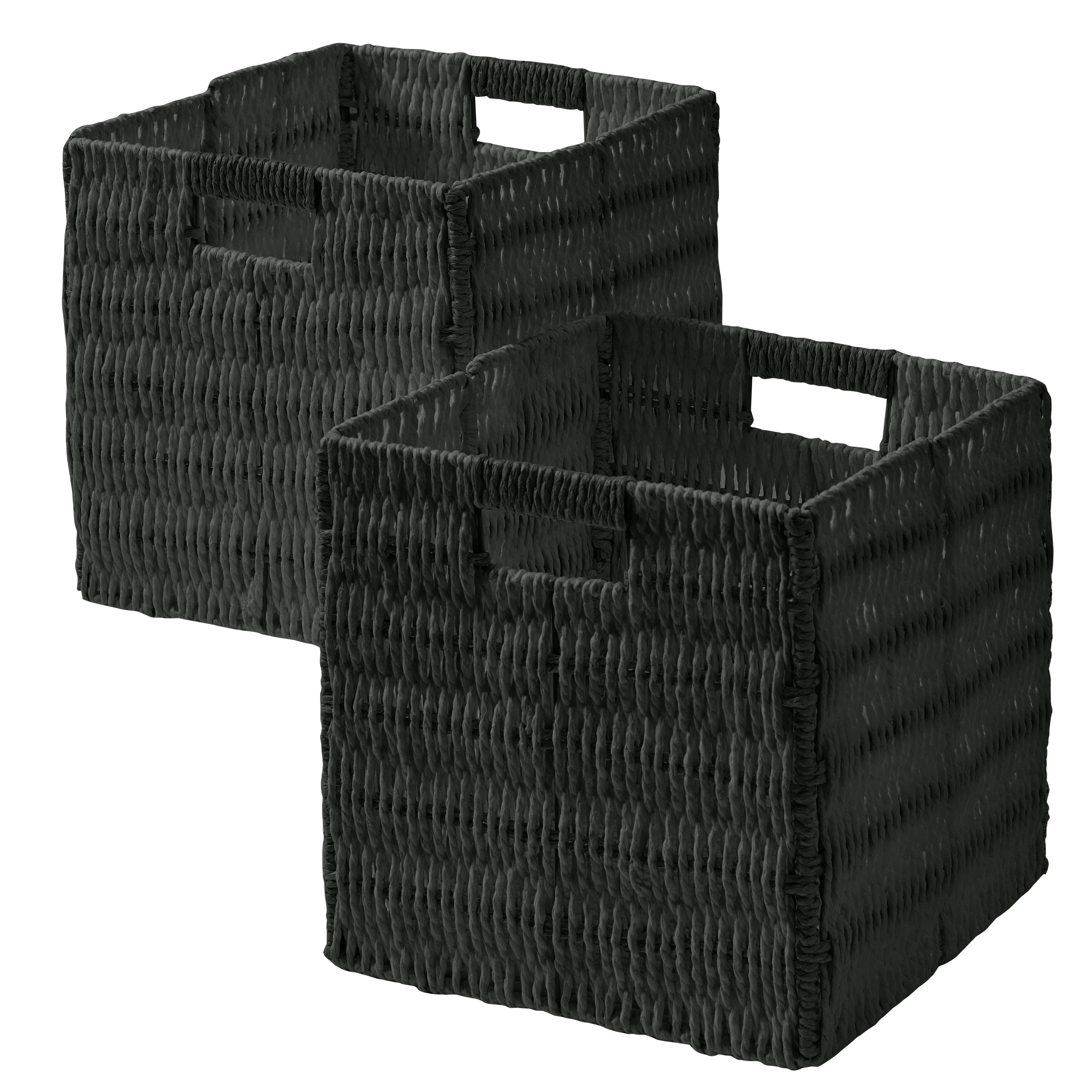 Ornavo Home - Wholesale Storage Bin - Foldable Paper Wicker Storage Shelf Basket Bin with Handles1