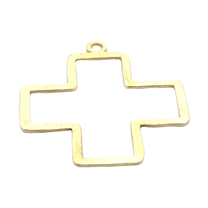 Stor kors guldpläterat, silverpläterat | för wholesale av Purity Beads