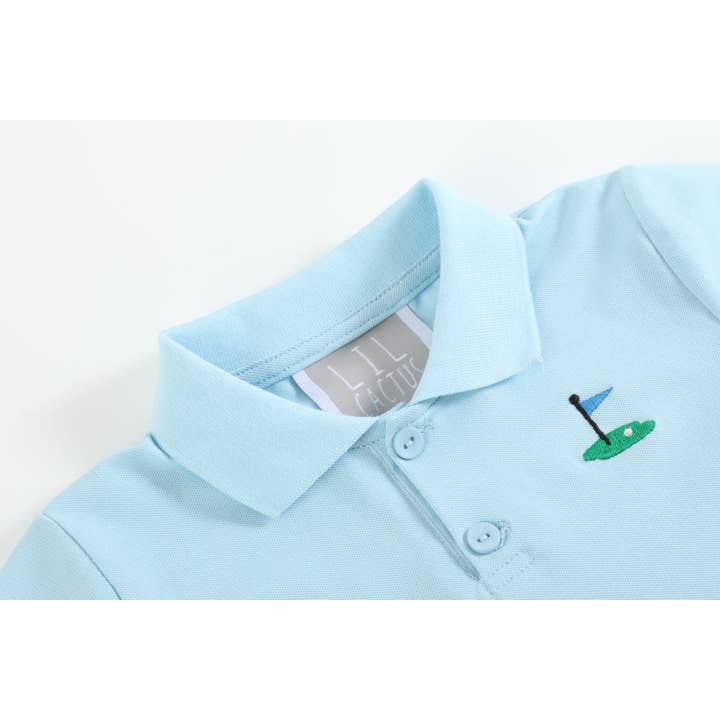 Lil Cactus - Wholesale T-Shirt - Kids - Light Blue Golf Hole Polo Shirt