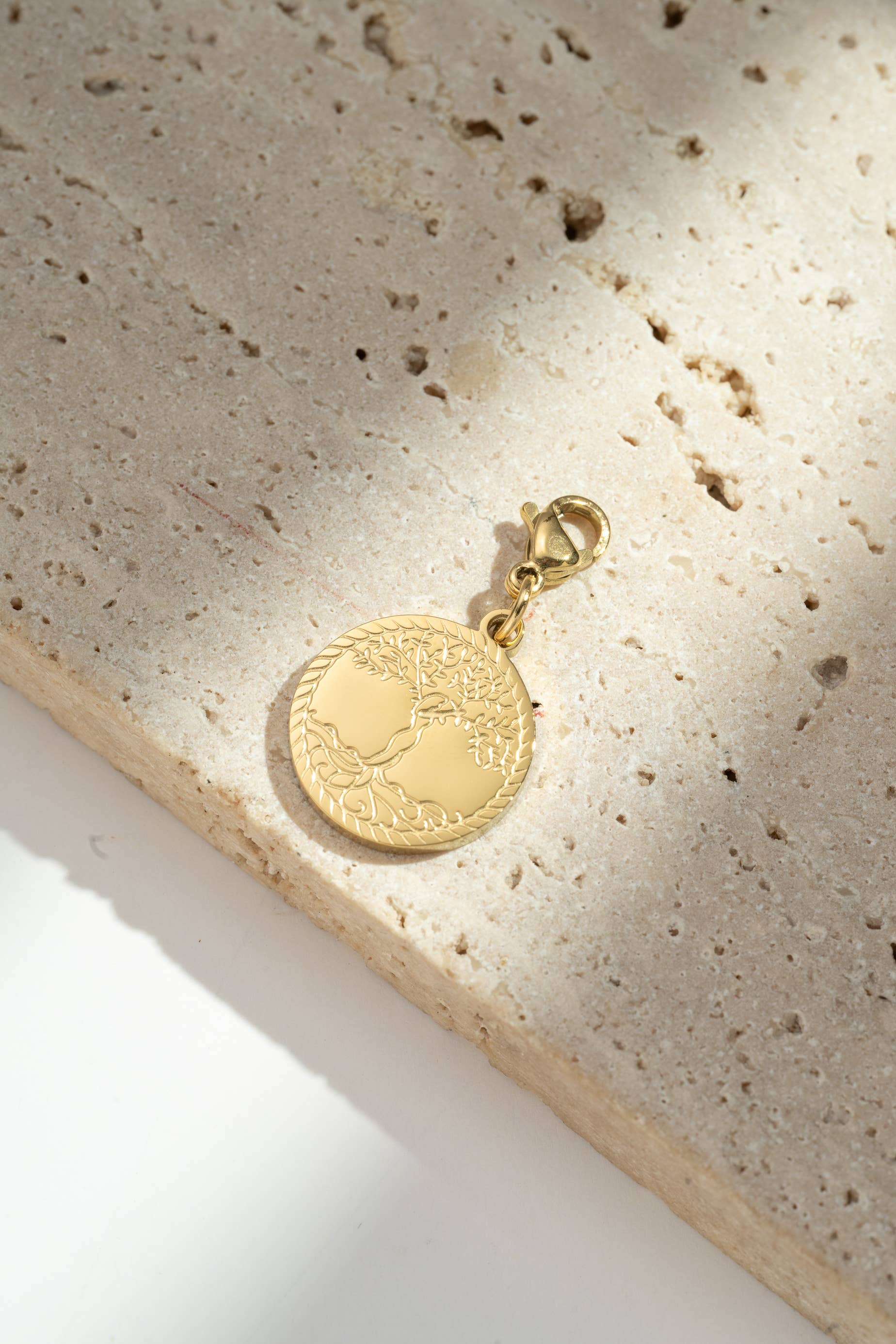 COSMOS - Wholesale Individual Charm/Pendant - Round tree of life pendant stainless steel energy symbol