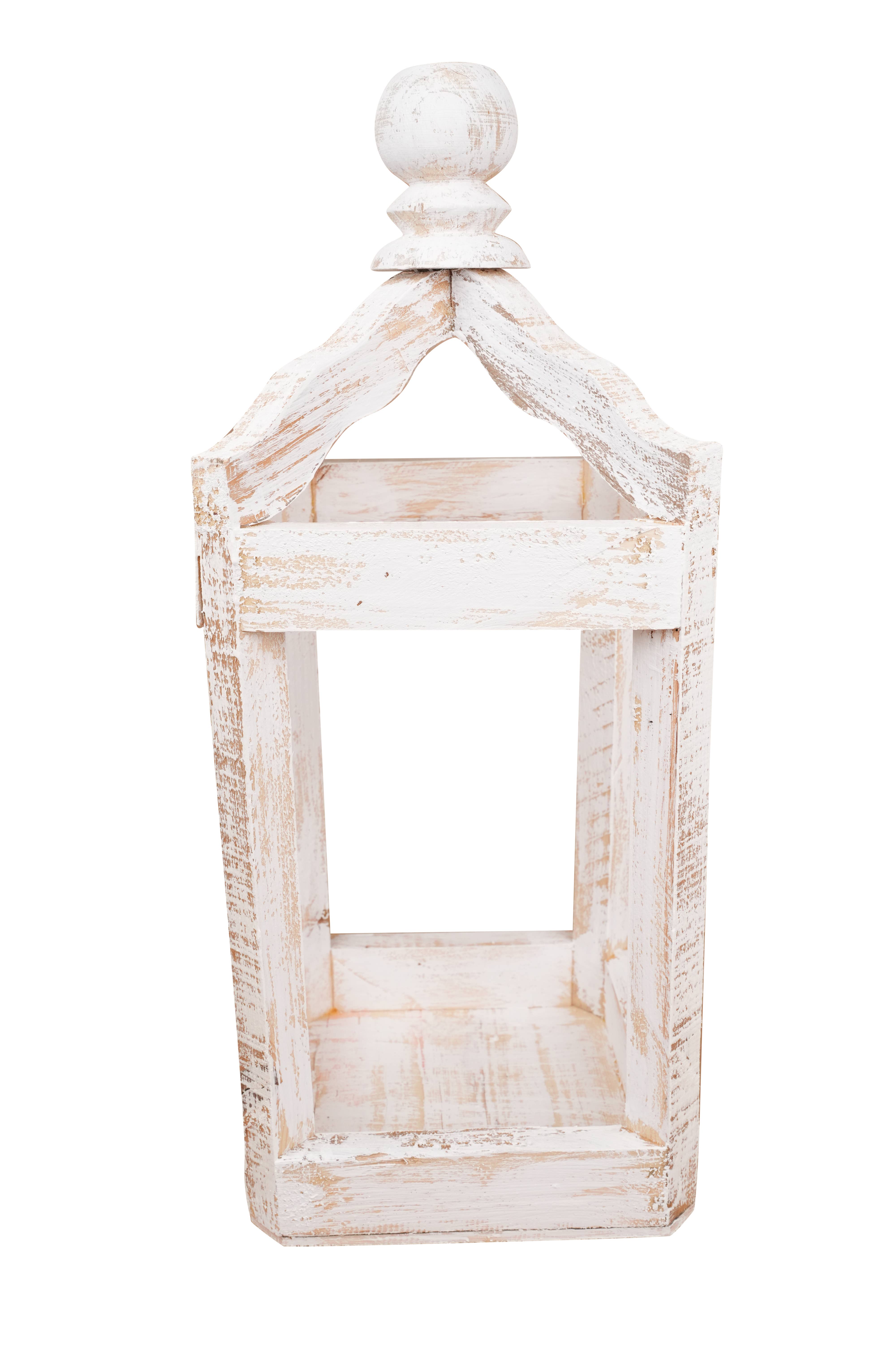 My Amigos Imports – wholesale Lantern –  Pinnacle Farmhouse Wood Lantern-Set of 2-Rustic-White7