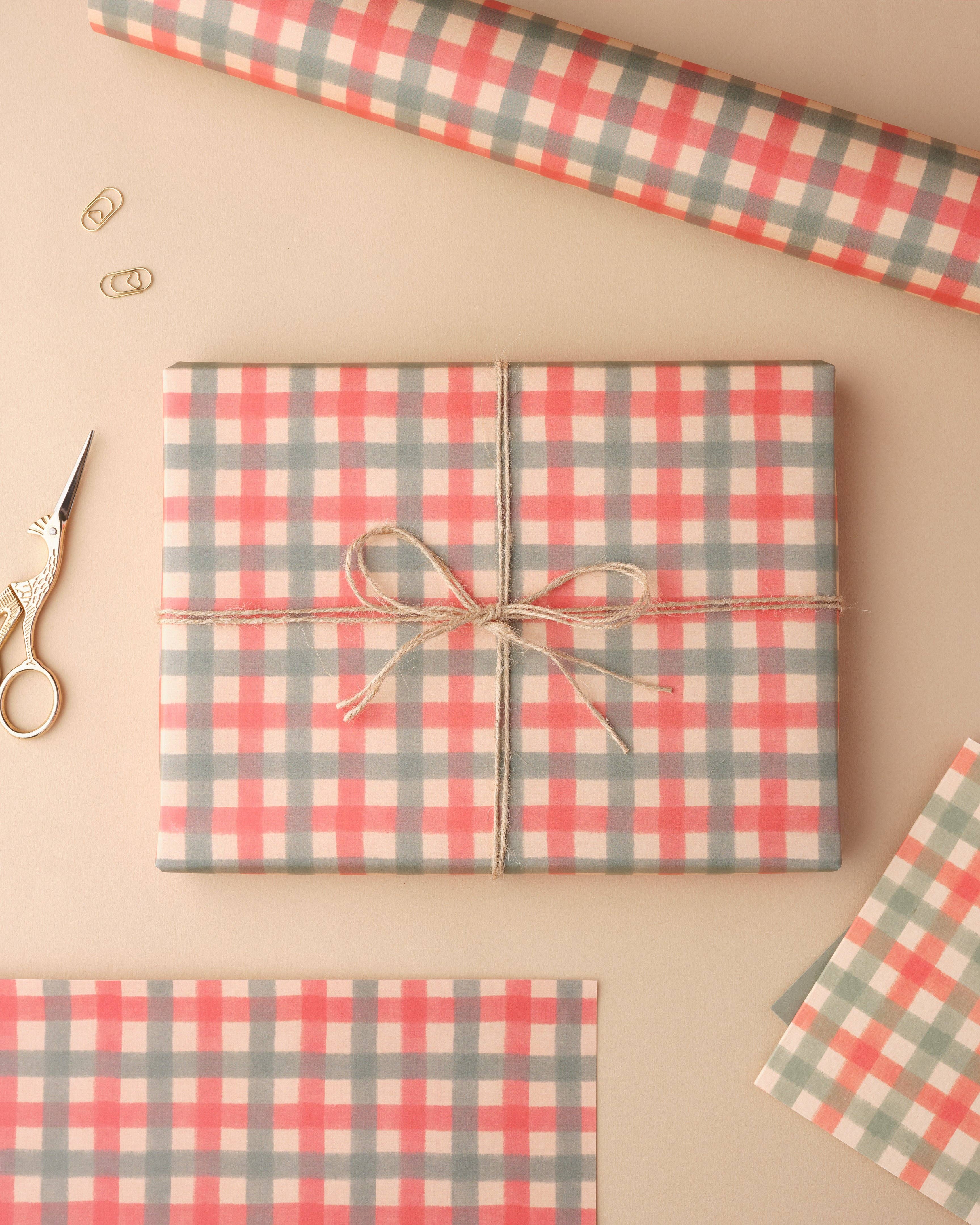 Claire Paul - Wholesale Flat Wrap - Christmas Gingham Wrapping Paper8