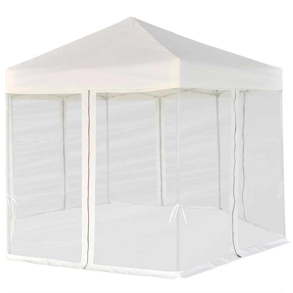 Greenwestons - Wholesale Tent - Green's Hexagonal Pop-Up Marquee with 6 Sidewalls Cream Whit1