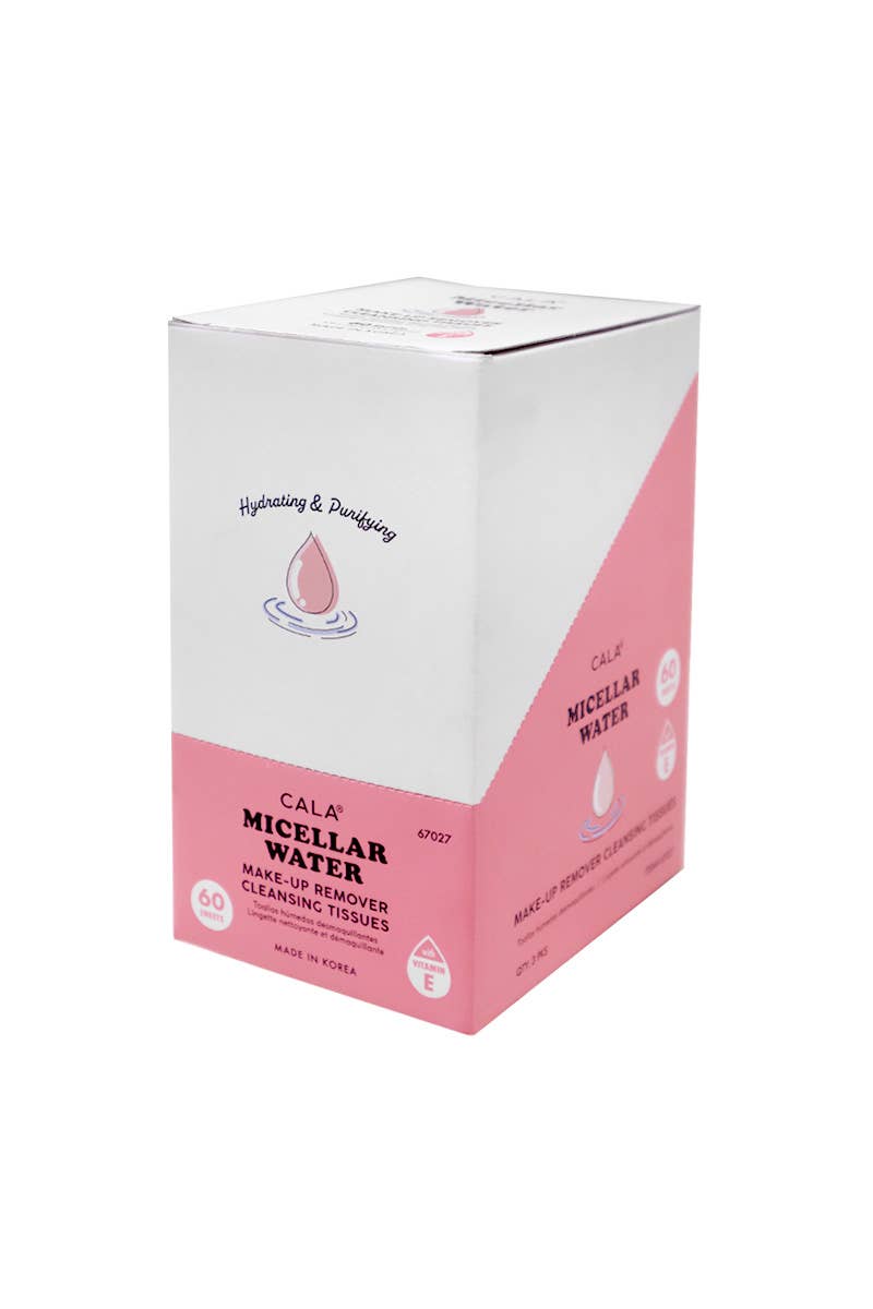 PINEAPPLE Beauty – wholesale Make-up remover – CALA 67027 Micellar Water 60 Makeup Remover Tissue - 3pc3