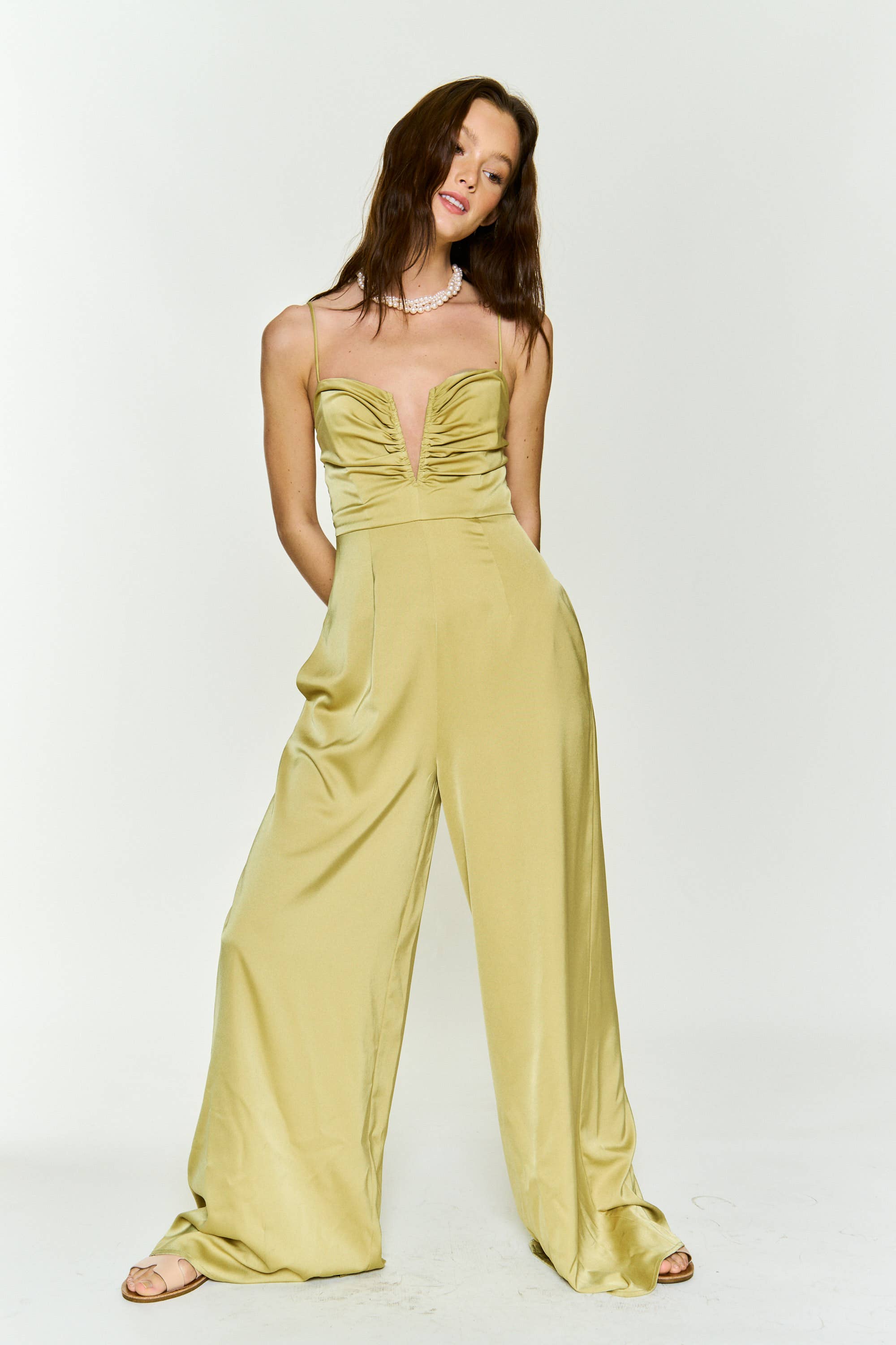 Hers & Mine – wholesale Jumpsuit – Women's – V WIRED RUCHED BUST SPAGHETTI STRAP JUMPSUIT8