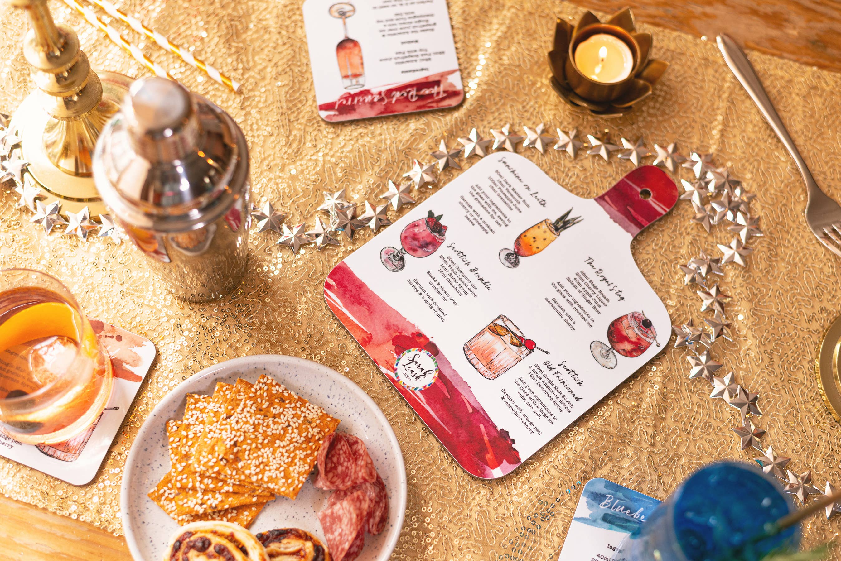 Sarah Leask Studio - Wholesale Cutting Board - Signature Scottish Cocktail Mini Chopping Board3