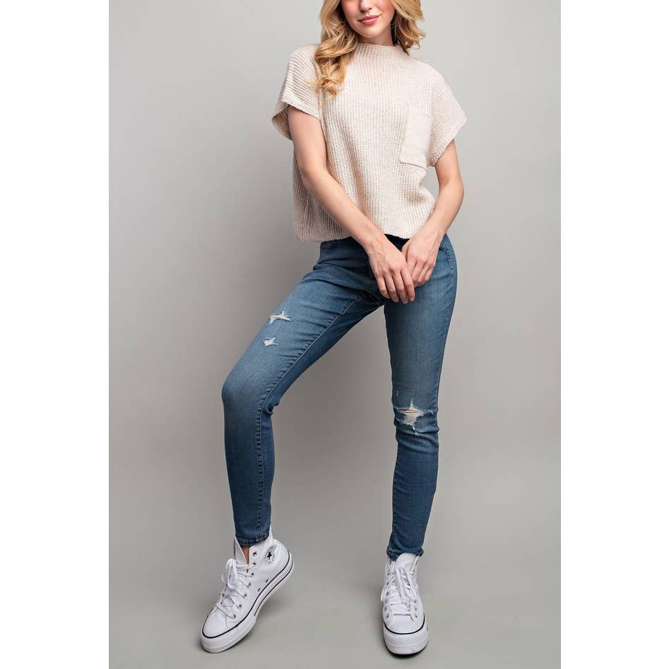 Coloring You - Wholesale Knit Sweater - Women's - FSG-TP8847-8 DROP SHOULDER RIB-KNIT SWEATER TOP24