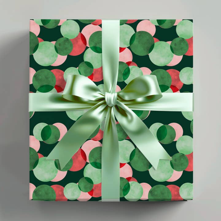 Papel de Embrulho com Design de Bolas de Natal por atacado de Wrapping Papered