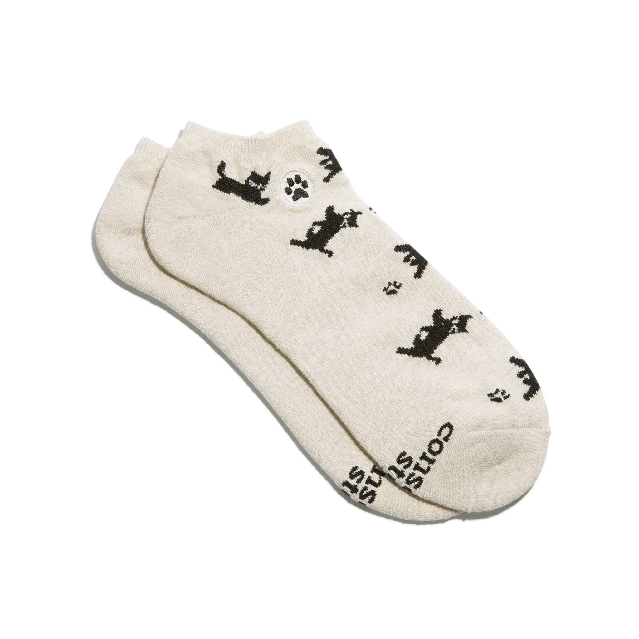 Conscious Step - Wholesale Socks - Unisex - Ankle Socks that Save Cats (Beige Cats)